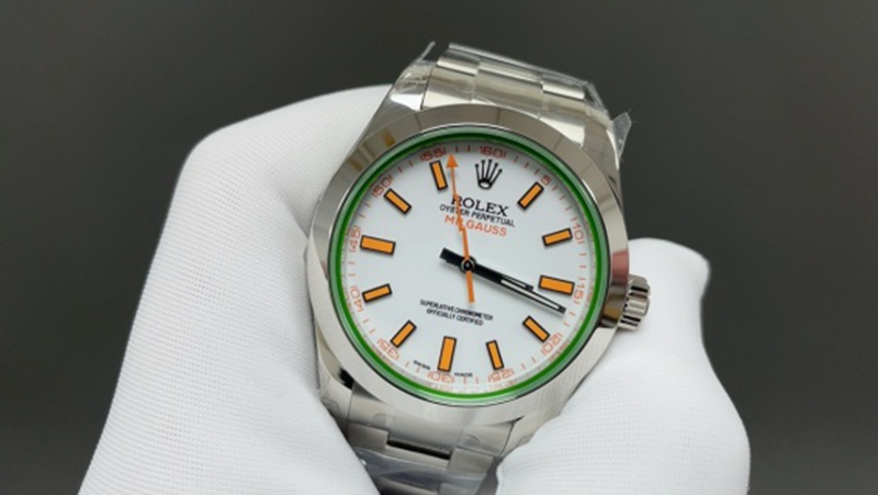 Best Edition with 3131 Automatic Movement Rolex MILGAUSS Series 40mm Steel Belt White Watch